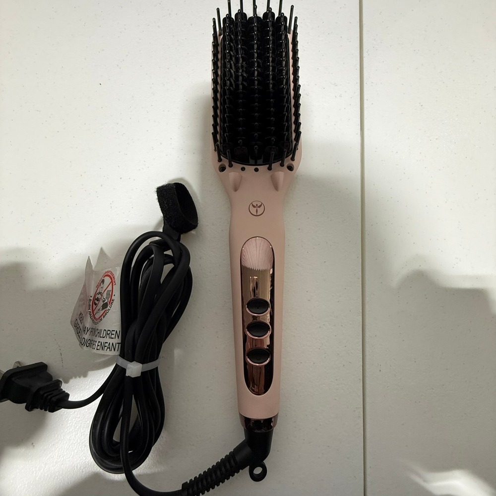 L'ange‎ Le Vite Hair Straightening Brush Blush Pink Ceramic Thermal Brush